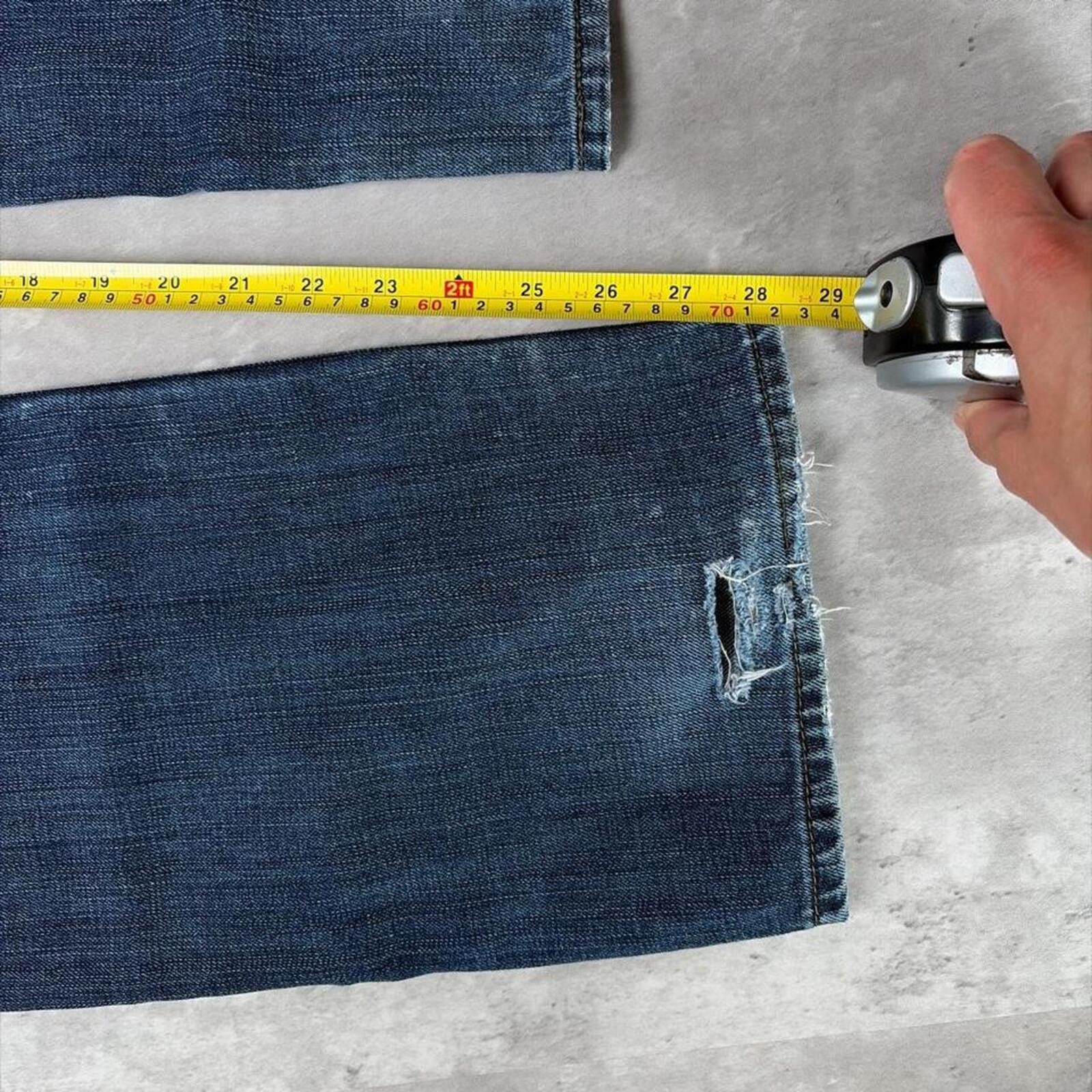 Levi's Y2K Dark Wash Levi’s 514 Slim Straight Grunge Denim Jeans Size US 33 - 7 Thumbnail