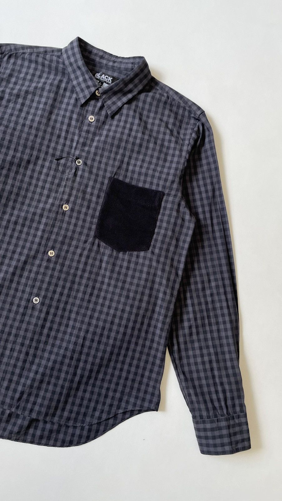 Comme des Garcons Over Dyed Black/Grey Gingham Check Shirt Size US M / EU 48-50 / 2 - 6 Thumbnail