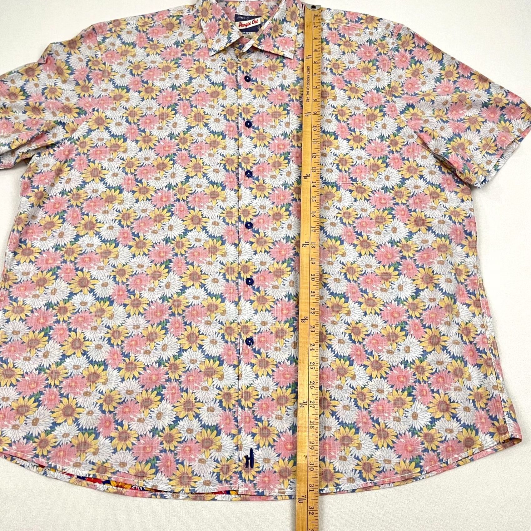 johnnie-O VINTAGE Johnnie O Shirt Mens 2XL Pink Floral Hawaiian Button Up Preppy Size US XXL / EU 58 / 5 - 4 Thumbnail
