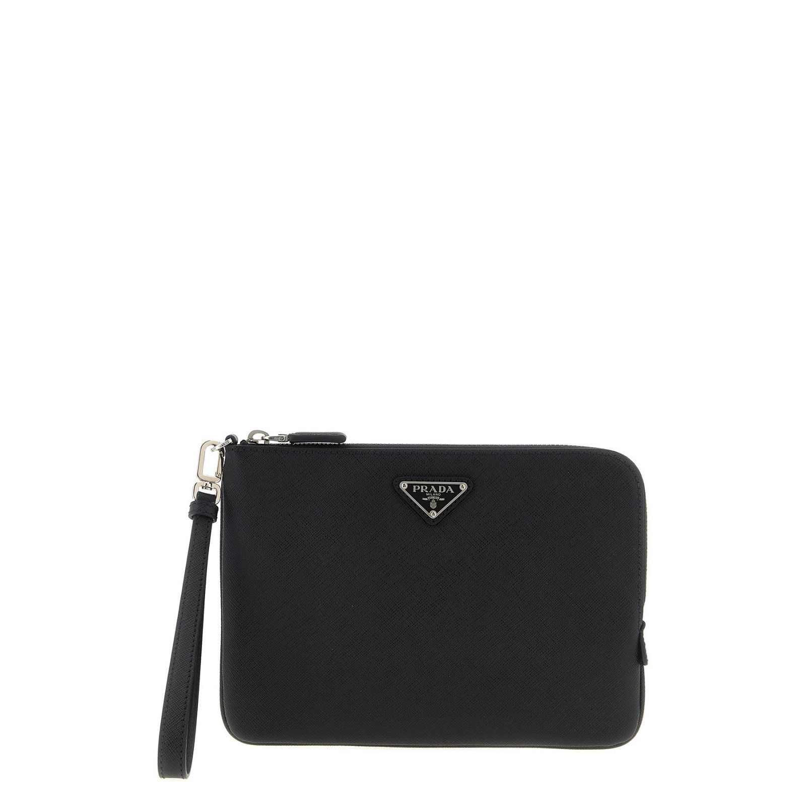 Prada PRADA Black Leather Clutch Bag New And Authentic Size ONE SIZE - 1 Thumbnail