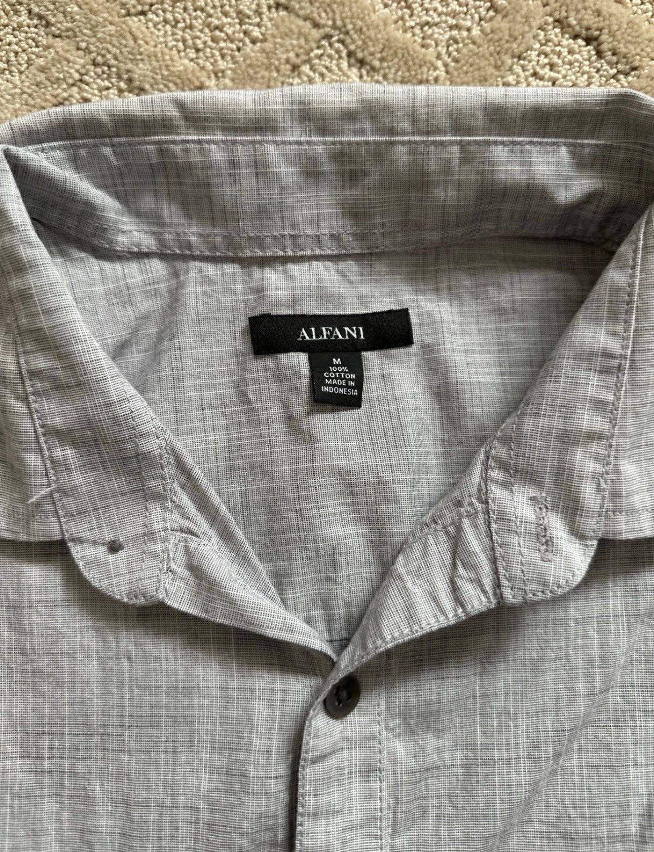 Alfani Alfani Grey Button Up Size US M / EU 48-50 / 2 - 3 Thumbnail