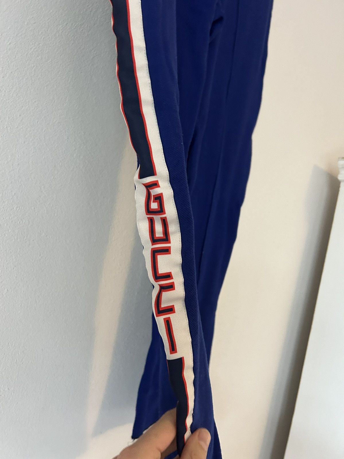 Gucci Blue Jersey Track Pants with Logo Stripes Size US 32 / EU 48 - 4 Thumbnail