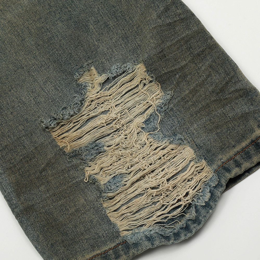 Japanese Brand × Jean Punk men's heavy distressed loose straight-leg ripped jeans Size US 32 / EU 48 - 6 Thumbnail
