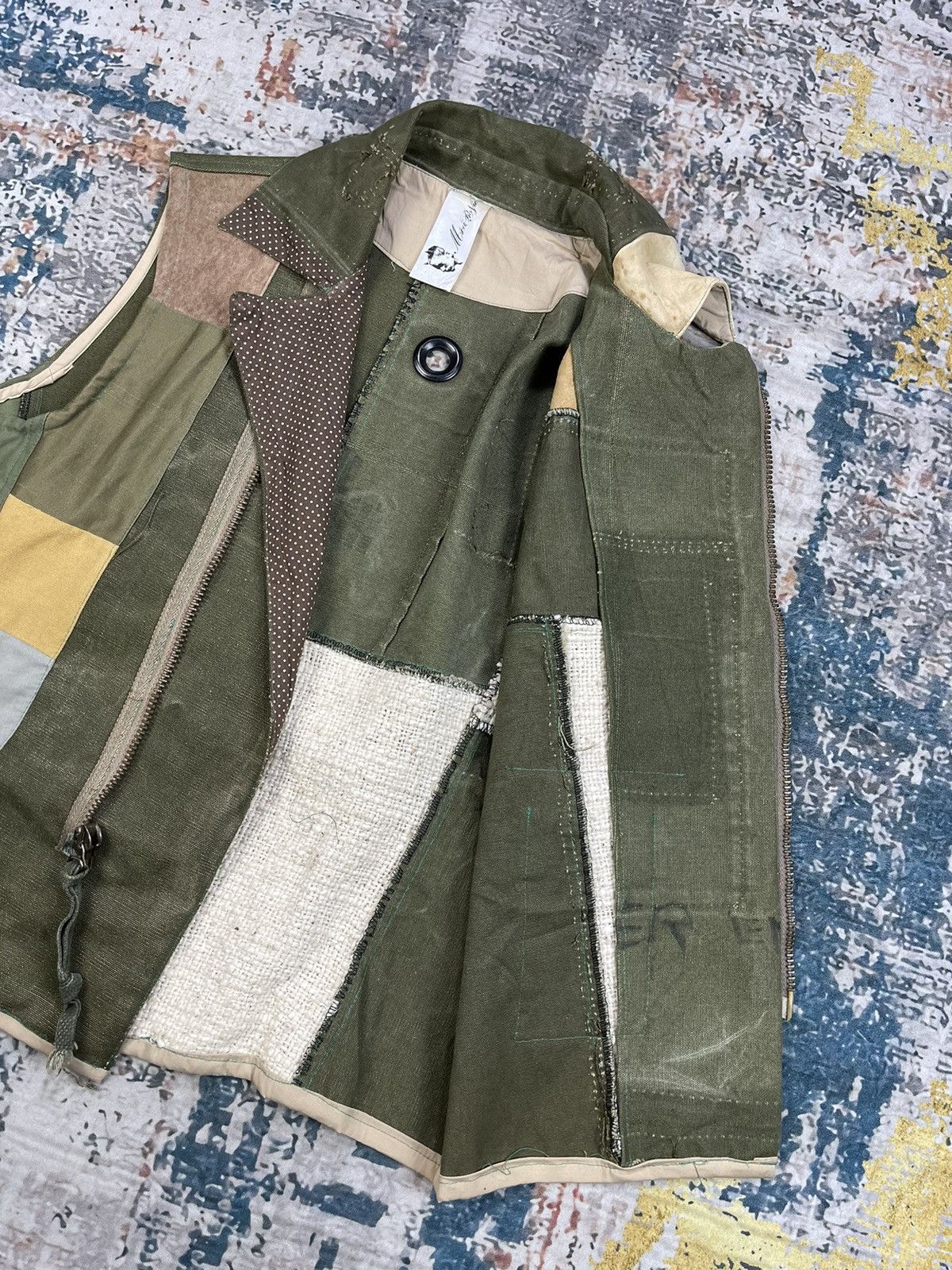 If Six Was Nine Macaronic Japan Upcycle Reconstruction Double Collar Size US M / EU 48-50 / 2 - 7 Thumbnail