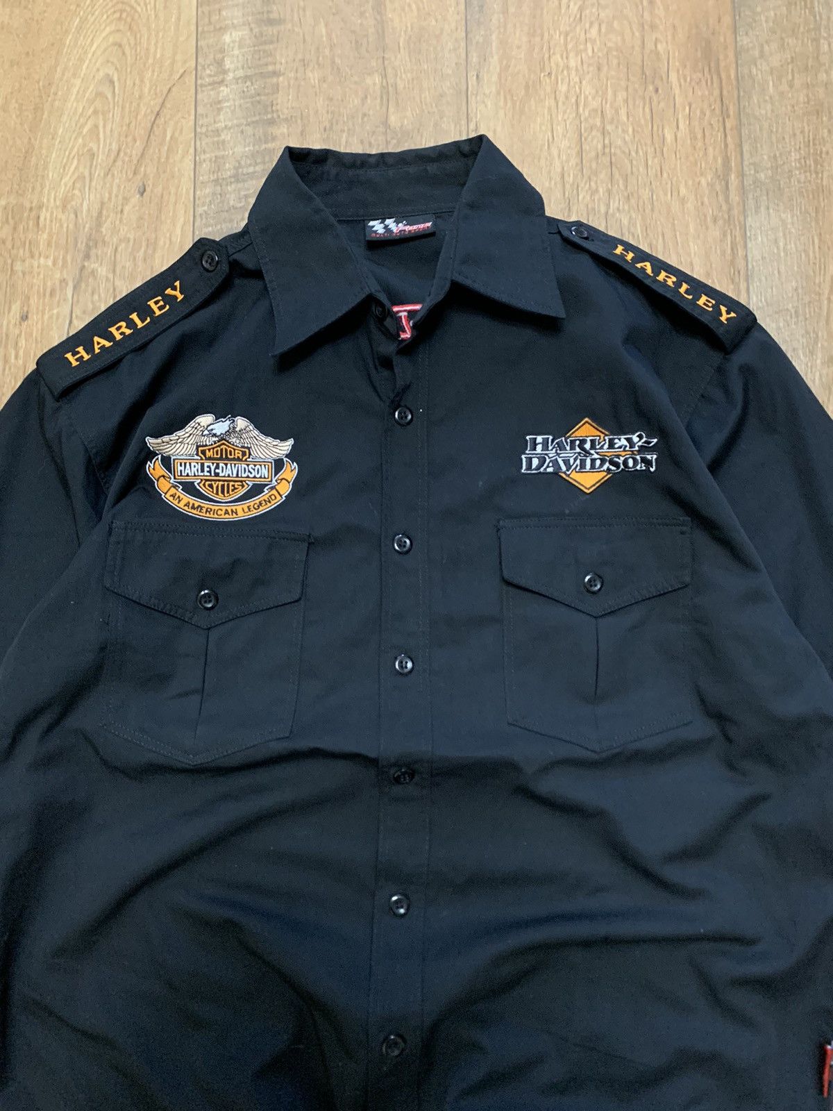 Other Vintage Y2K Harley Davidson Shirt Button Up Big Logo Back Size US L / EU 52-54 / 3 - 4 Thumbnail