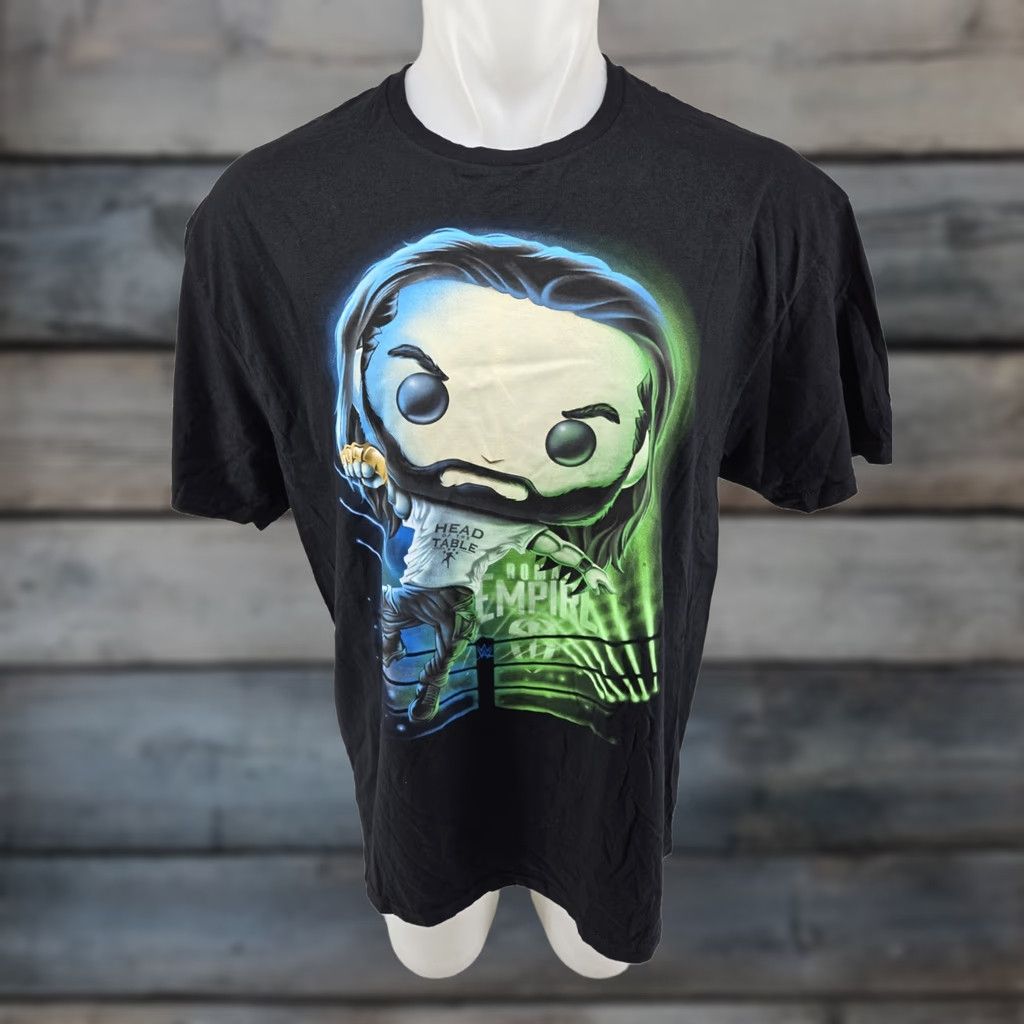 Vintage Funko Pop! WWE Roman Reigns Head Of The Table T Shirt XL Black Mens WWE Shirt Size US XL / EU 56 / 4 - 1 Thumbnail