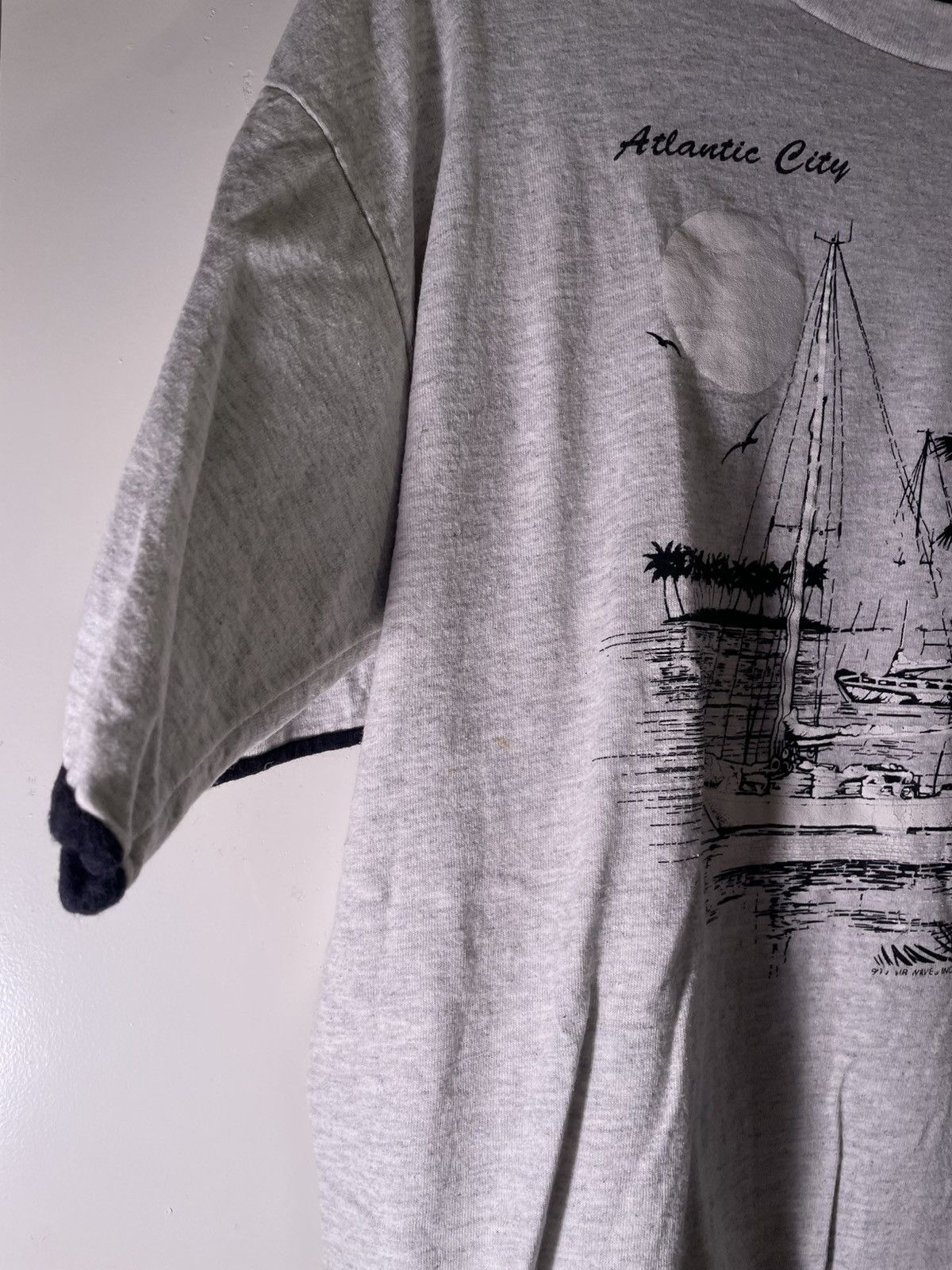 Vintage 90’s VTG Vintage Atlantic City Beach Landscape Art T Shirt Size US L / EU 52-54 / 3 - 4 Thumbnail