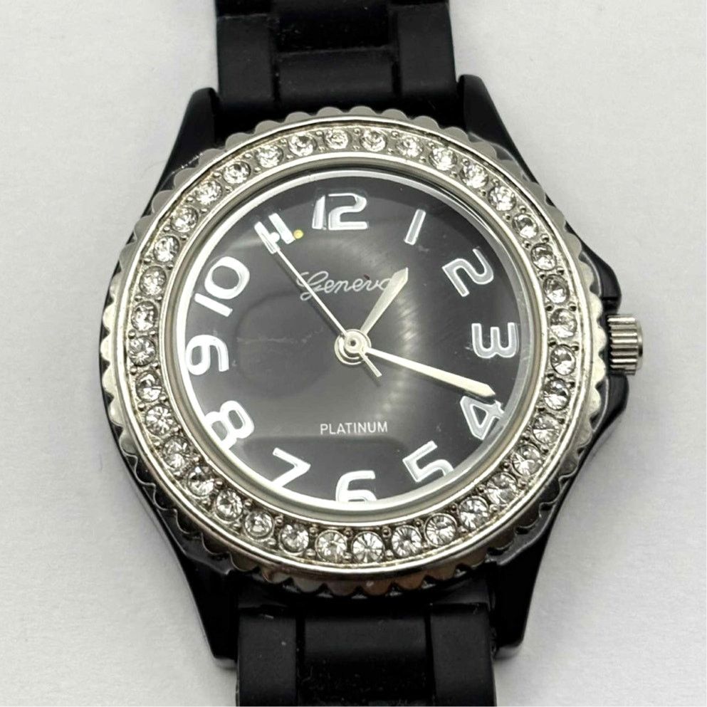 Geneva Black Crystal Geneva Watch Size ONE SIZE - 2 Thumbnail