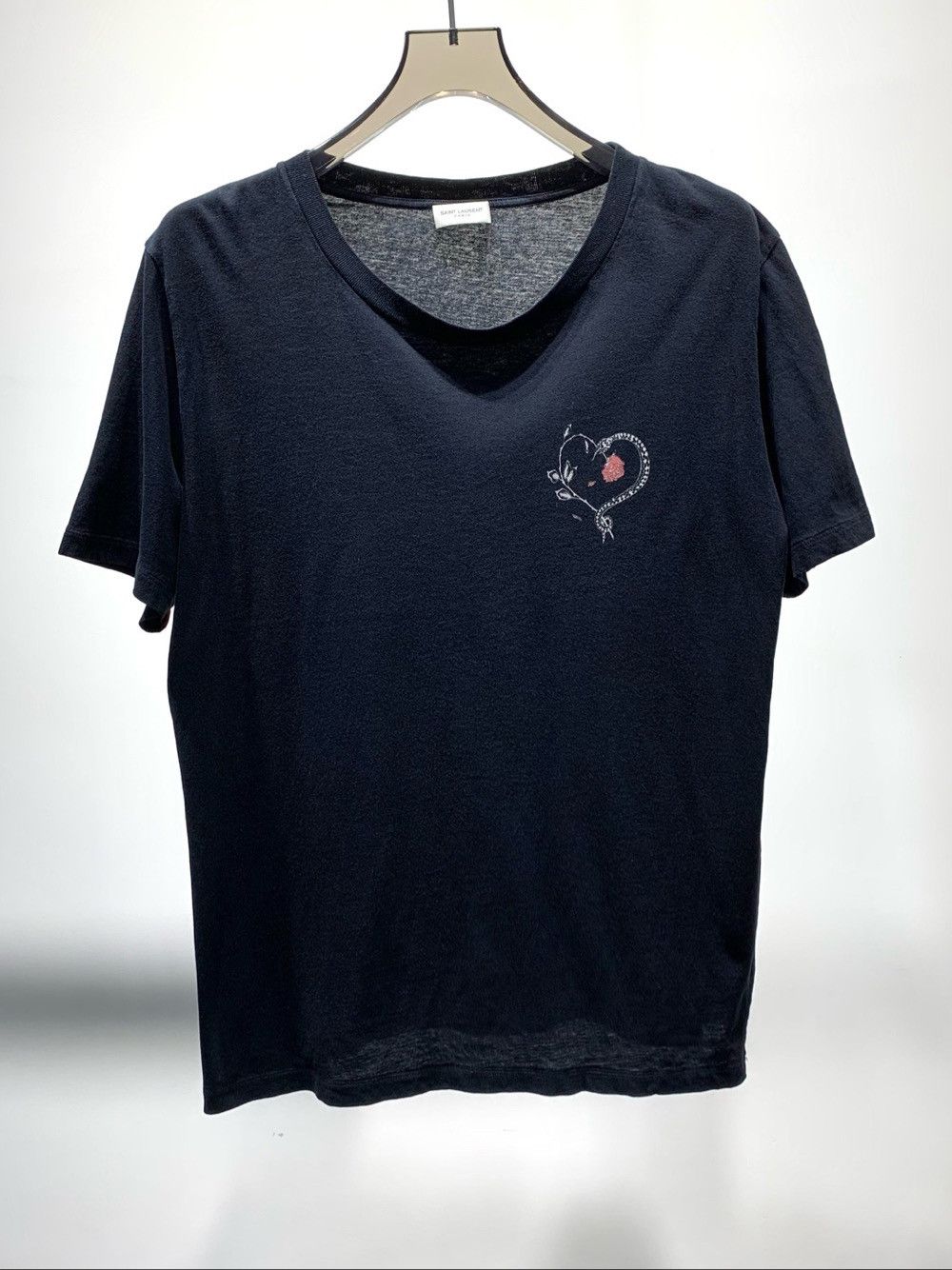 Saint Laurent Paris Saint Laurent Heart Graphic Short Sleeve T-Shirt Size M Size US M / EU 48-50 / 2 - 1 Thumbnail