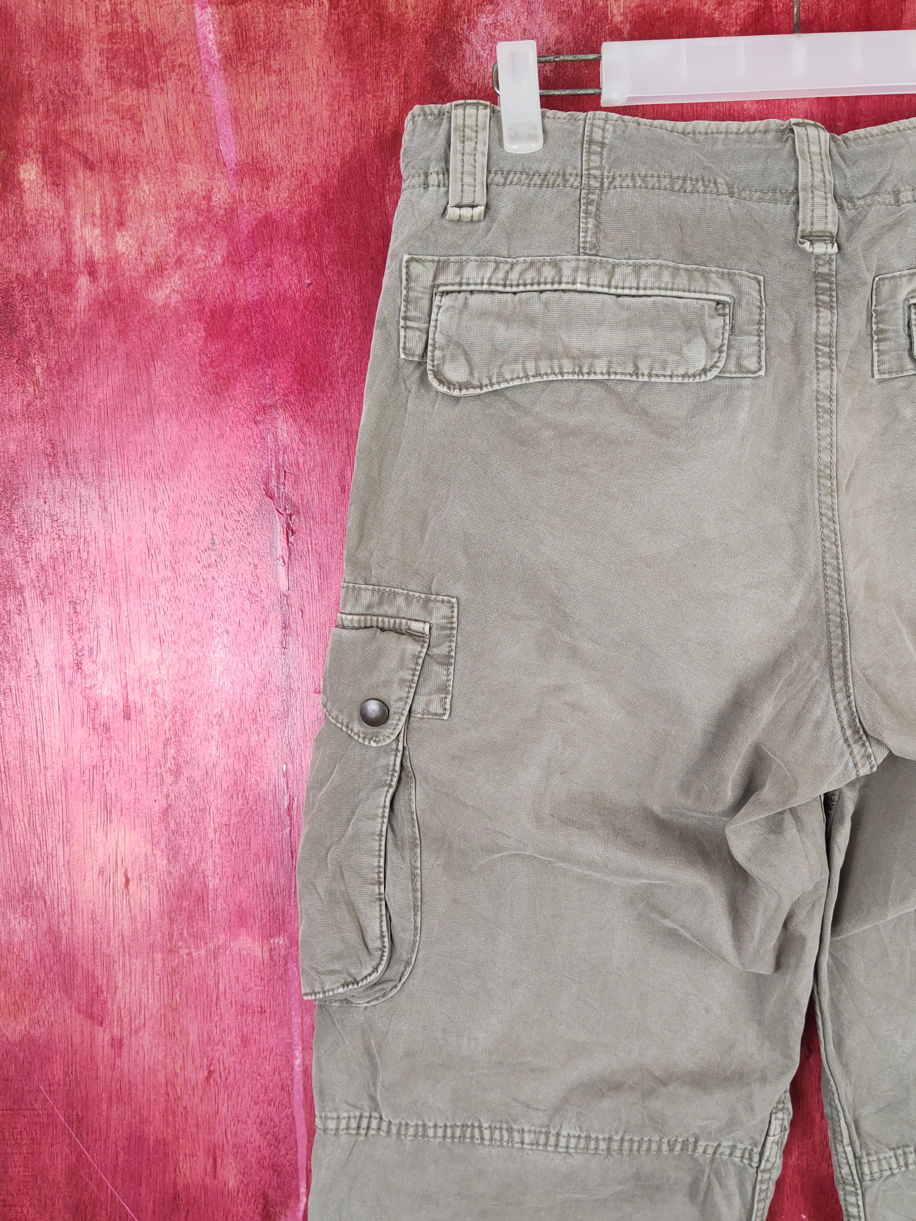 Japanese Brand Uniqlo Olive Faded Multipocket Tactical Cargo Pants #S1339 Size US 32 / EU 48 - 8 Thumbnail