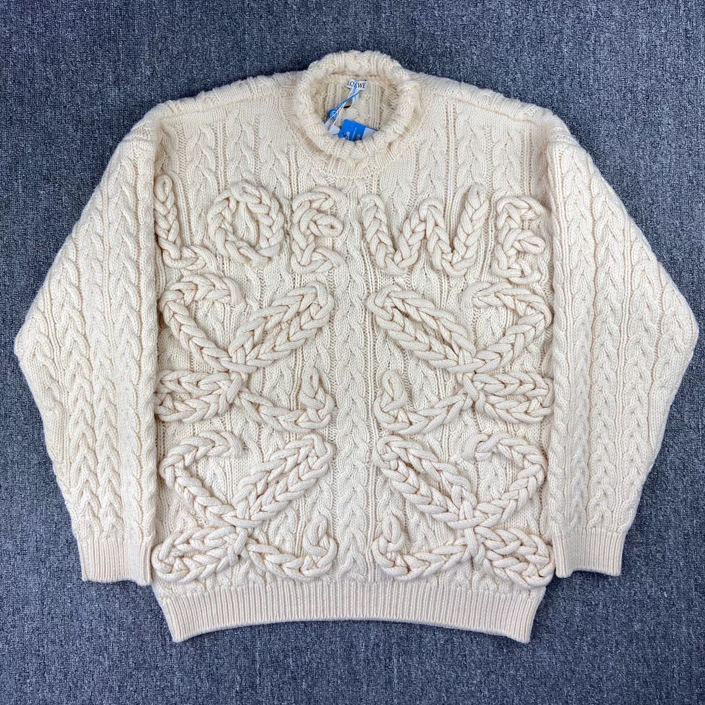 Loewe Loewe Cable Knit Logo Sweater Size US S / EU 44-46 / 1 - 1 Thumbnail