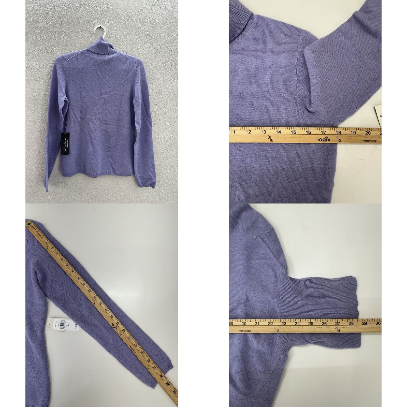 Vintage Sutton Studio Womens Sweater Size Large Wisteria Purple Turtleneck Cashmere NWTs Size L / US 10 / IT 46 - 8 Thumbnail