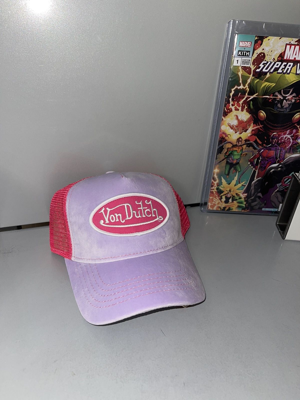 Von Dutch Bubblegum Pink Velvet Von Dutch hat Size ONE SIZE - 1 Thumbnail