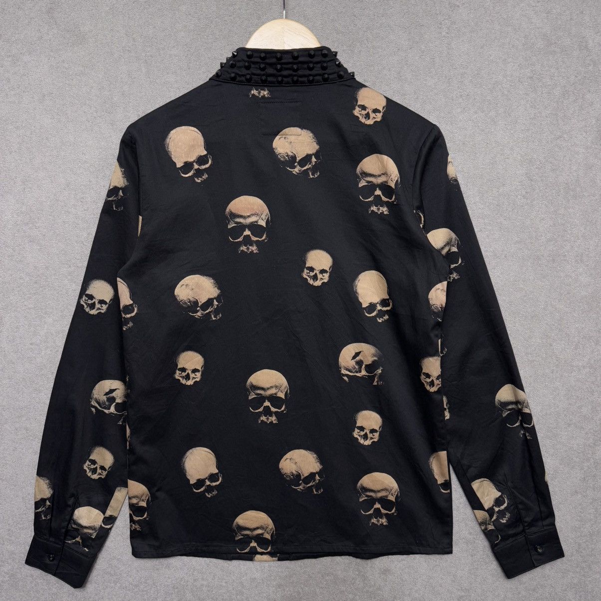 Beauty Beast Jury Black Japan Skull Studded Collar Spike Shirt Size US M / EU 48-50 / 2 - 2 Thumbnail