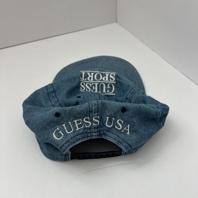 Guess Vintage 90s Guess Sport Denim Strapback Hat OS Size ONE SIZE - 4 Thumbnail