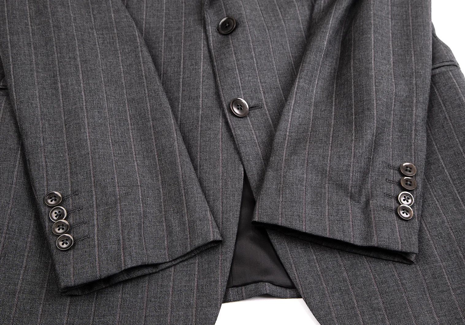 Armani Collezioni Striped 2B Wool Jacket in Gray Size 50 Size US XXS / EU 40 - 6 Thumbnail