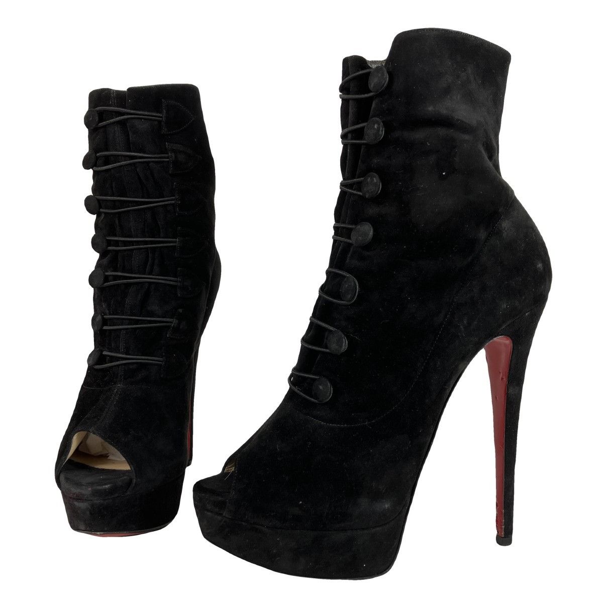 image of Black Suede Christian Louboutin Boots Tu Tu Black Suede, Women's (Size 10)
