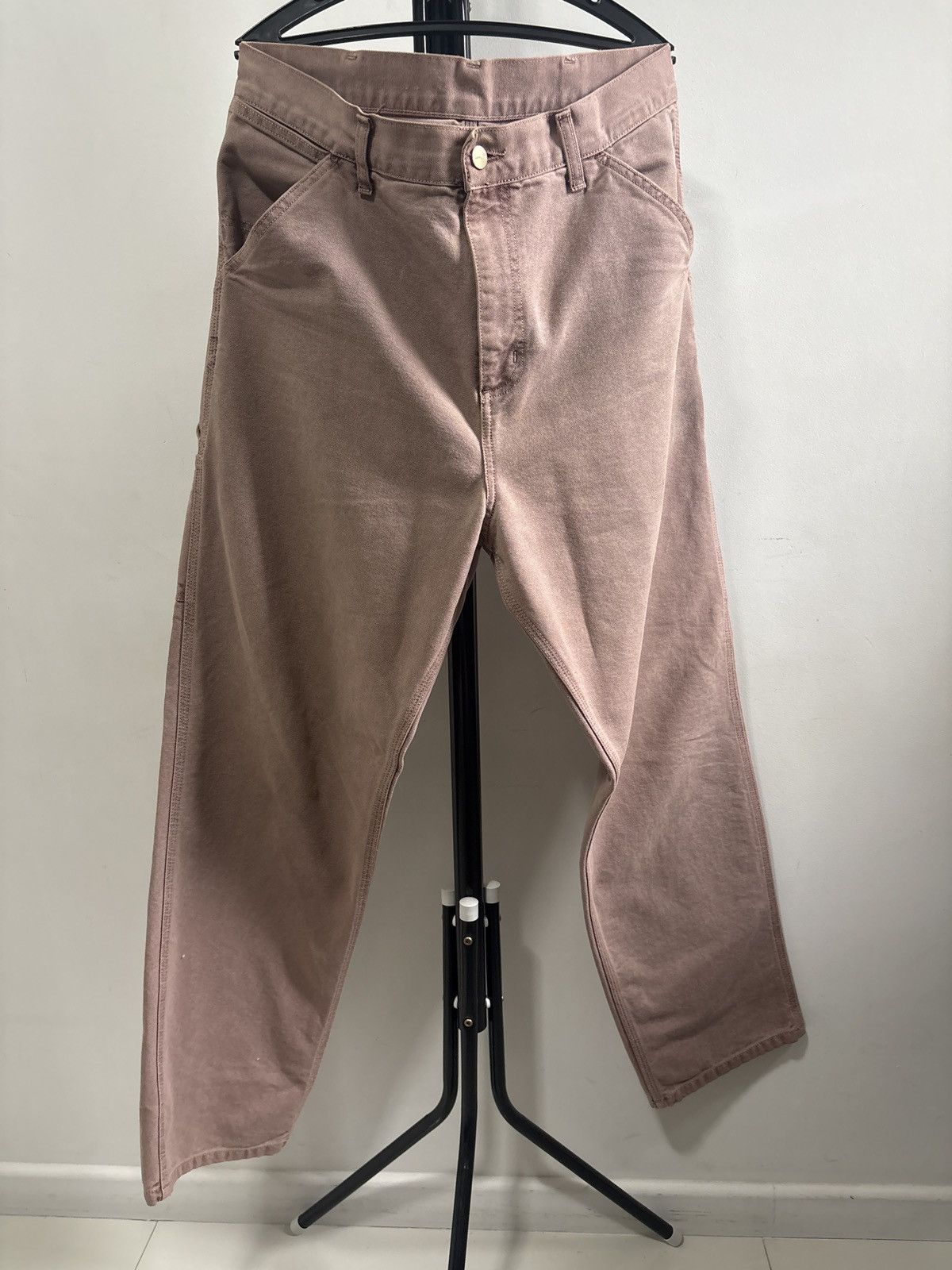 Carhartt Wip Carhartt WIP Single Knee Pants Pink 33x32 Size US 33 - 1 Thumbnail