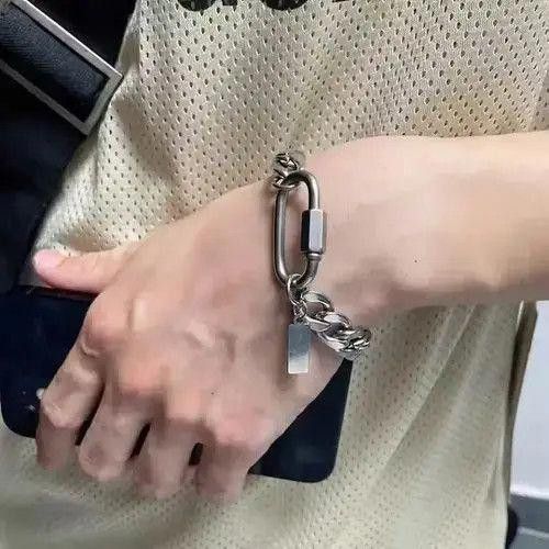 Jewelry Stainless Steel Cuba Chain Bracelet in Silver, Men's