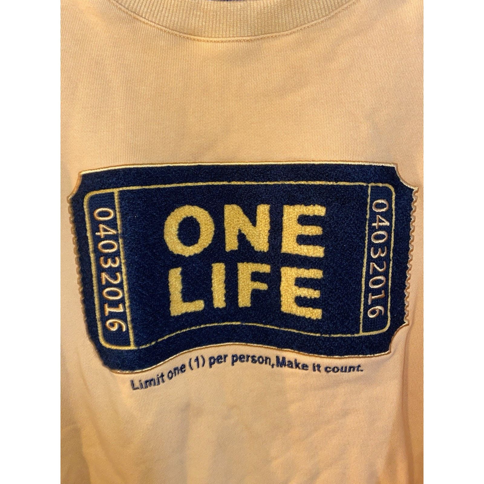 Other DenimiCity "One Life Ticket" Crewneck Sweatshirt Yellow Size US XXL / EU 58 / 5 - 3 Thumbnail