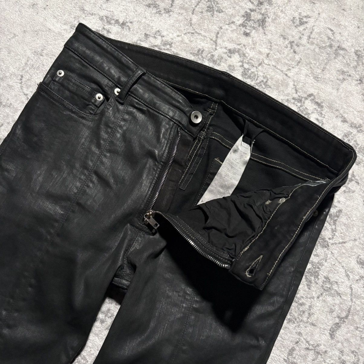 Rick Owens Drkshdw Rick Owens DRKSDHW SBW Heavy Waxed Tyrone Slit Cut Jeans Size US 32 / EU 48 - 6 Thumbnail