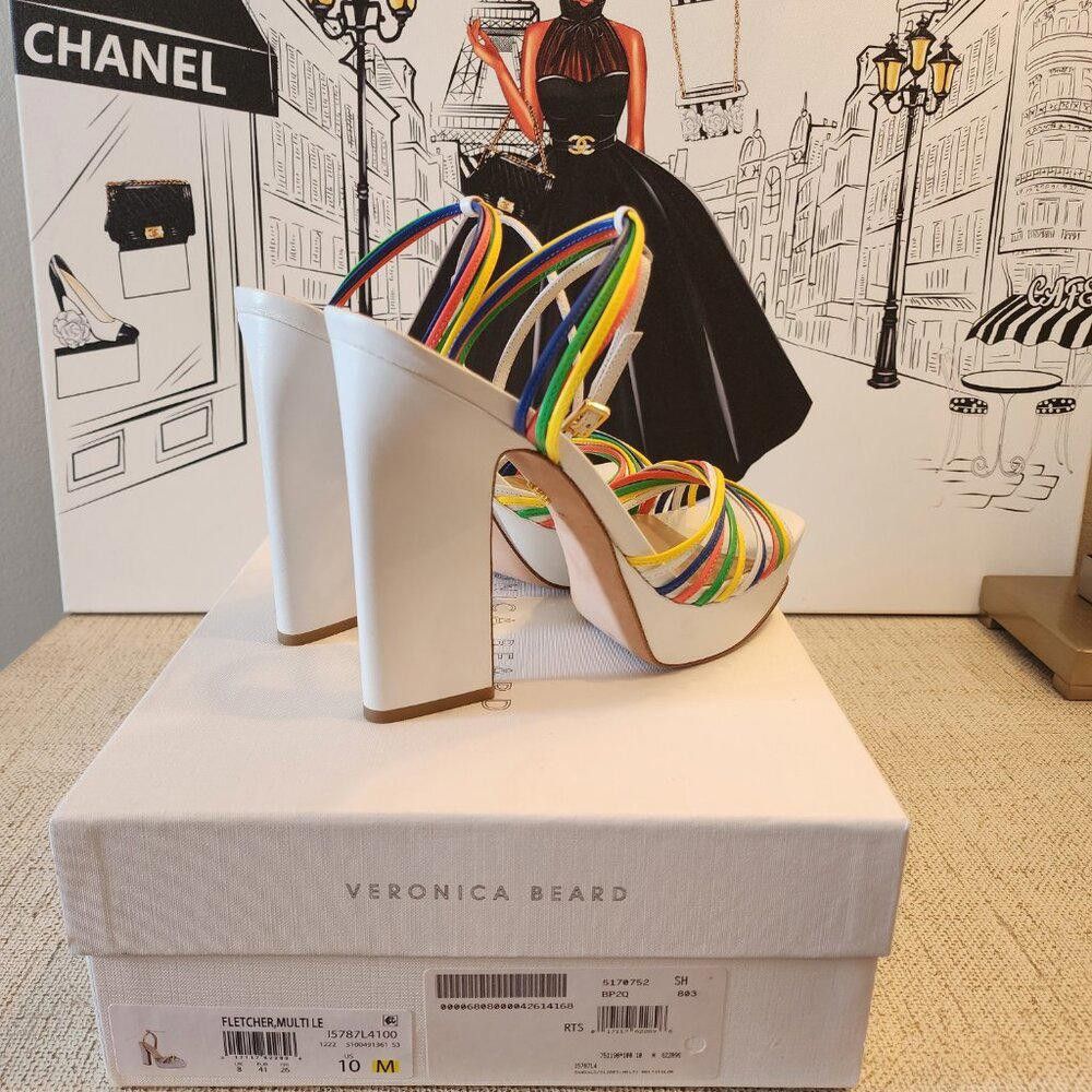 Designer Veronica Beard Fletcher Multi-Colored Sandals Size US 10 / IT 40 - 2 Thumbnail