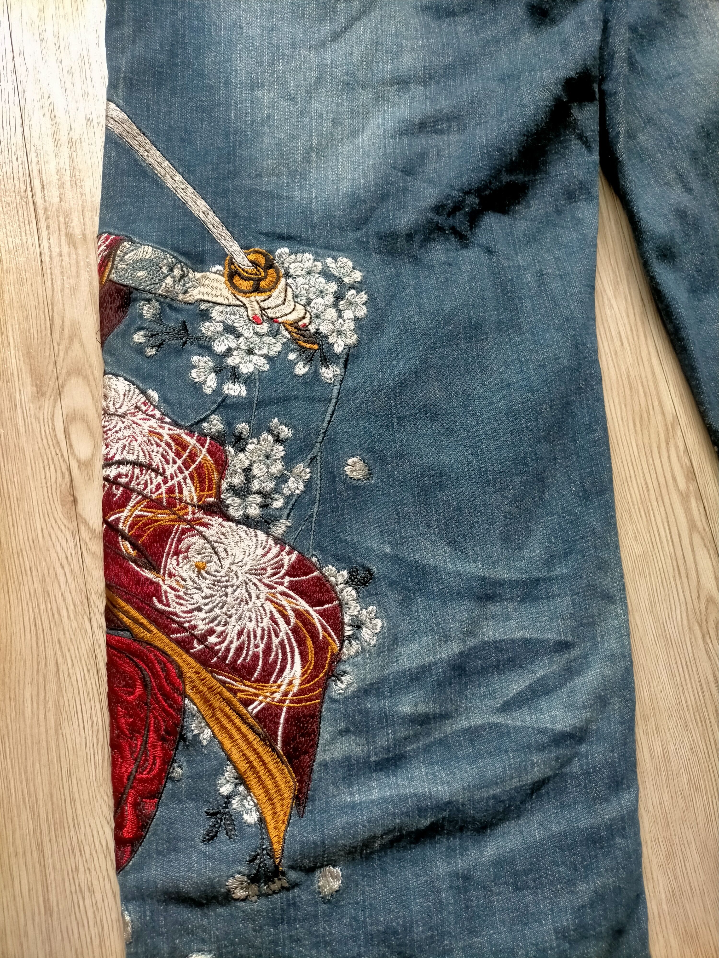 Karakuri Tamashii 🔥Rare🔥Divine Retribution Embroidered Blue Jeans Size US 32 / EU 48 - 19 Thumbnail