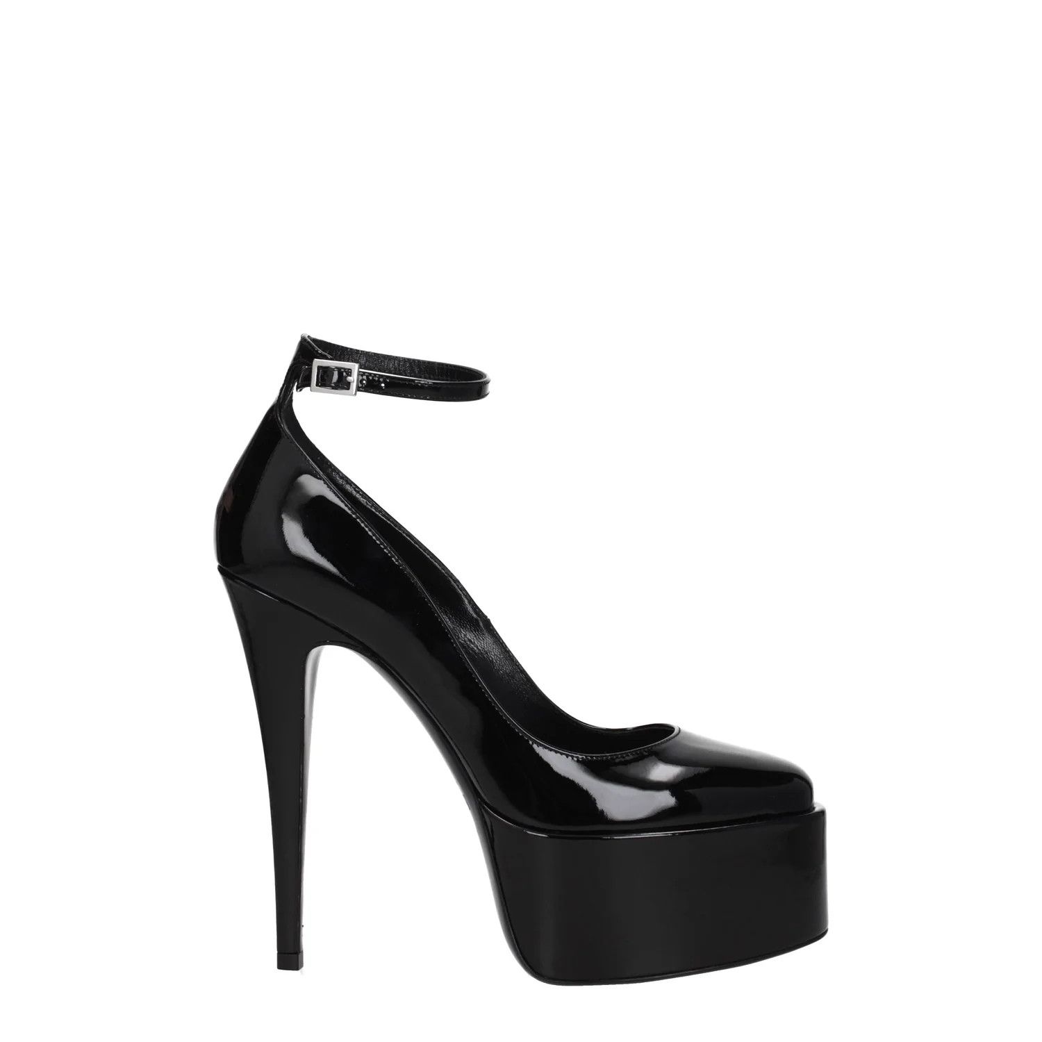 ob1o1e1124 Patent Leather Sandals in Black