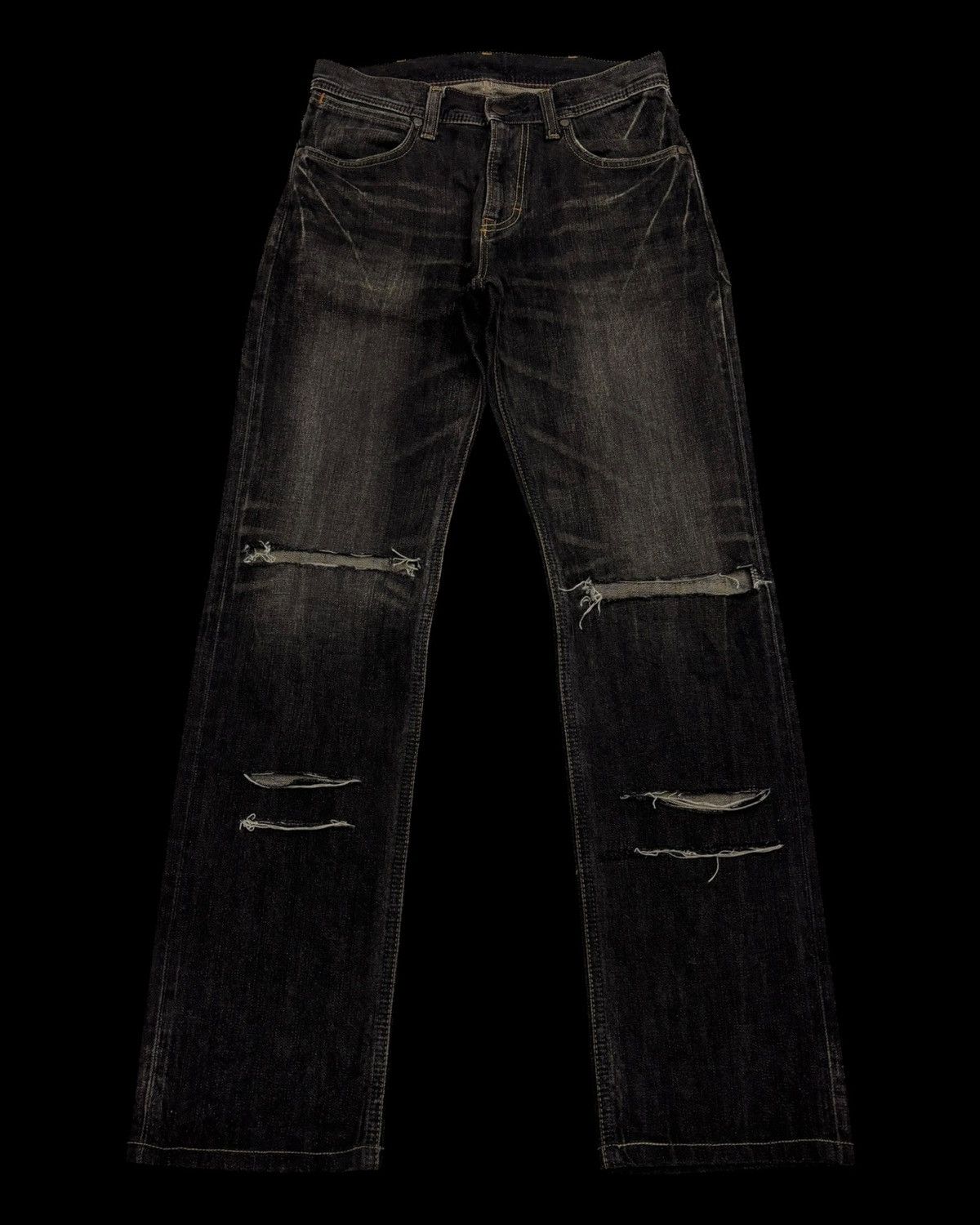 14th Addiction 💥Hype💥90s Style Distress Jean Wrangler Black Denim Size US 30 / EU 46 - 9 Thumbnail