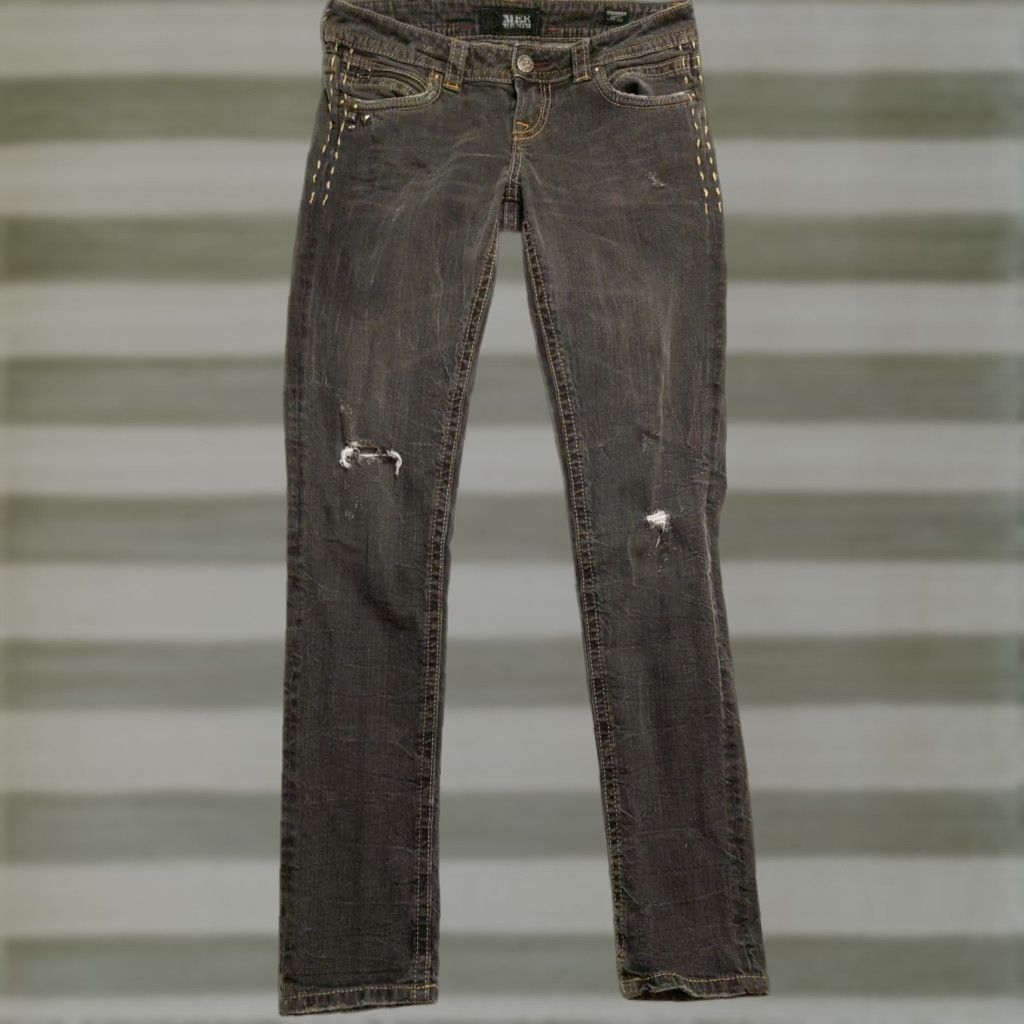 Denime MEK DNM Jeans Stockholm Cigarette Cut Black Denim 5-Pocket 29×34 Mens Vintage Size US 29 - 1 Thumbnail