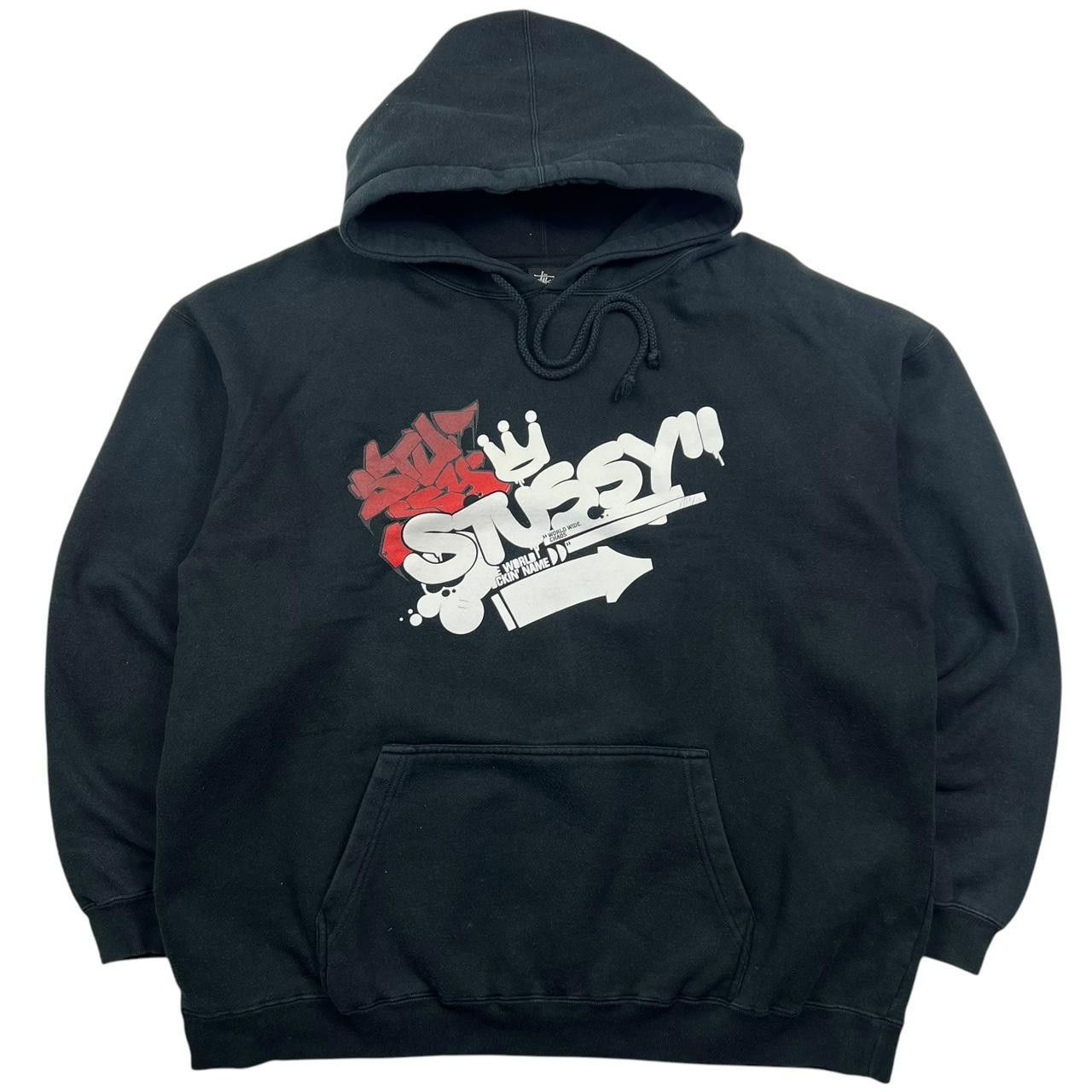 Stussy Vintage 2000s Stussy Pullover Hoodie Graffiti - Extra Large Size US XL / EU 56 / 4 - 1 Thumbnail