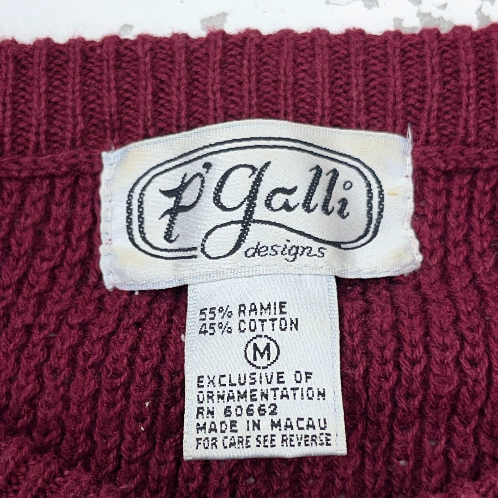 Vintage VINTAGE P Galli Cardigan Sweater Women M Red Knit Cotton Ramie 90s Y2K Classic Charmed Accessories Mens? Size M / US 6-8 / IT 42-44 - 3 Thumbnail