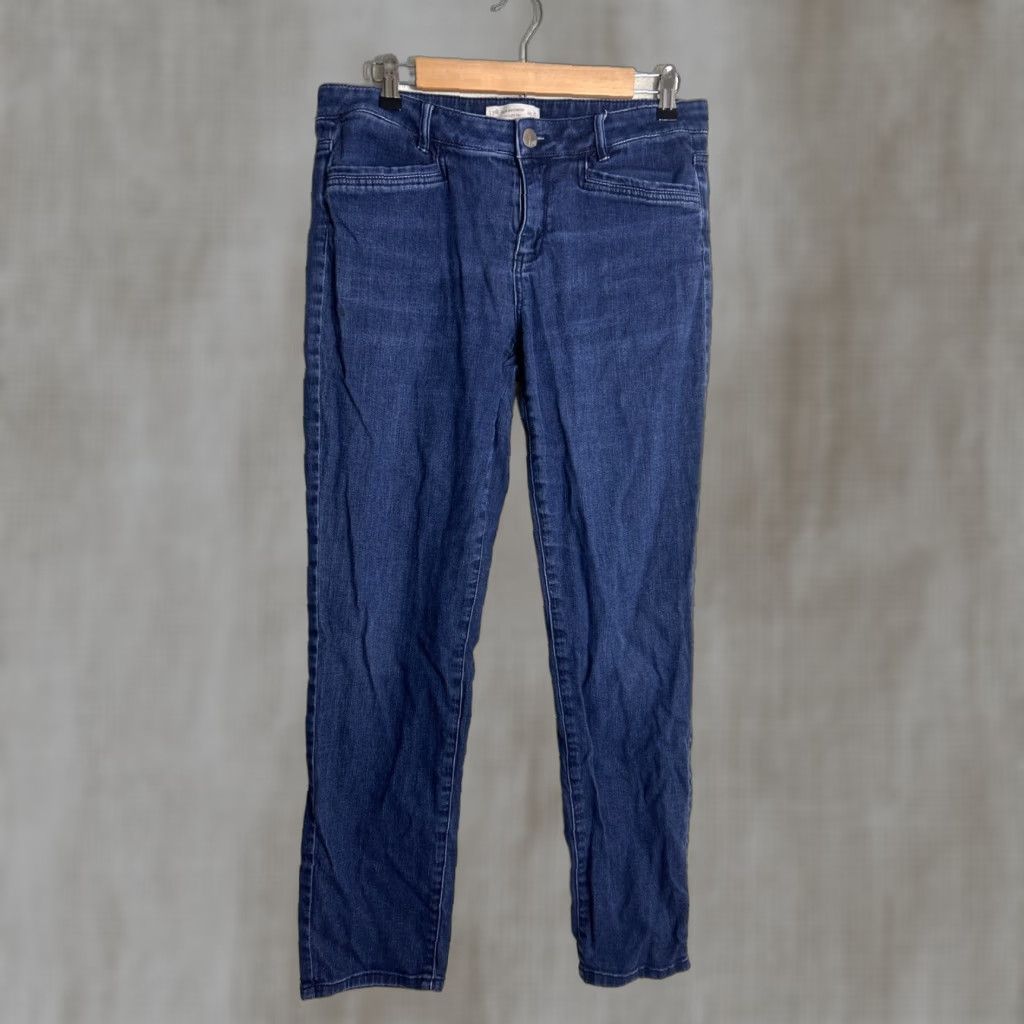 J. Jill VINTAGE J Jill Jeans Boyfriend Denim Straight Leg Slim Dark Wash Size 8 32x30 Womens Jeans Size 30" / US 8 / IT 44 - 1 Thumbnail