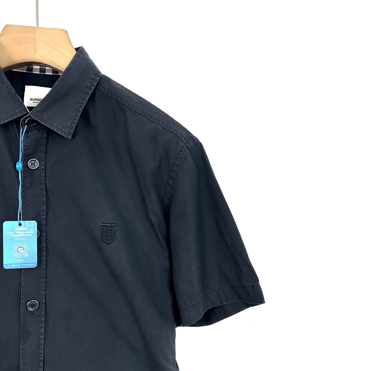 Burberry Burberry Black TB Embroidered Logo Short Sleeve Shirt K12 Size US M / EU 48-50 / 2 - 3 Thumbnail