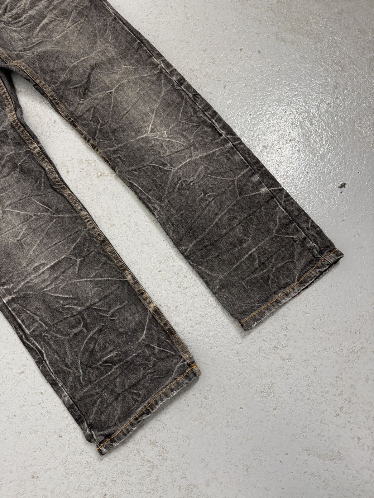 Japanese Brand Nylaus Japanese Double Waisted Washed Raw Jeans Size US 32 / EU 48 - 2 Thumbnail