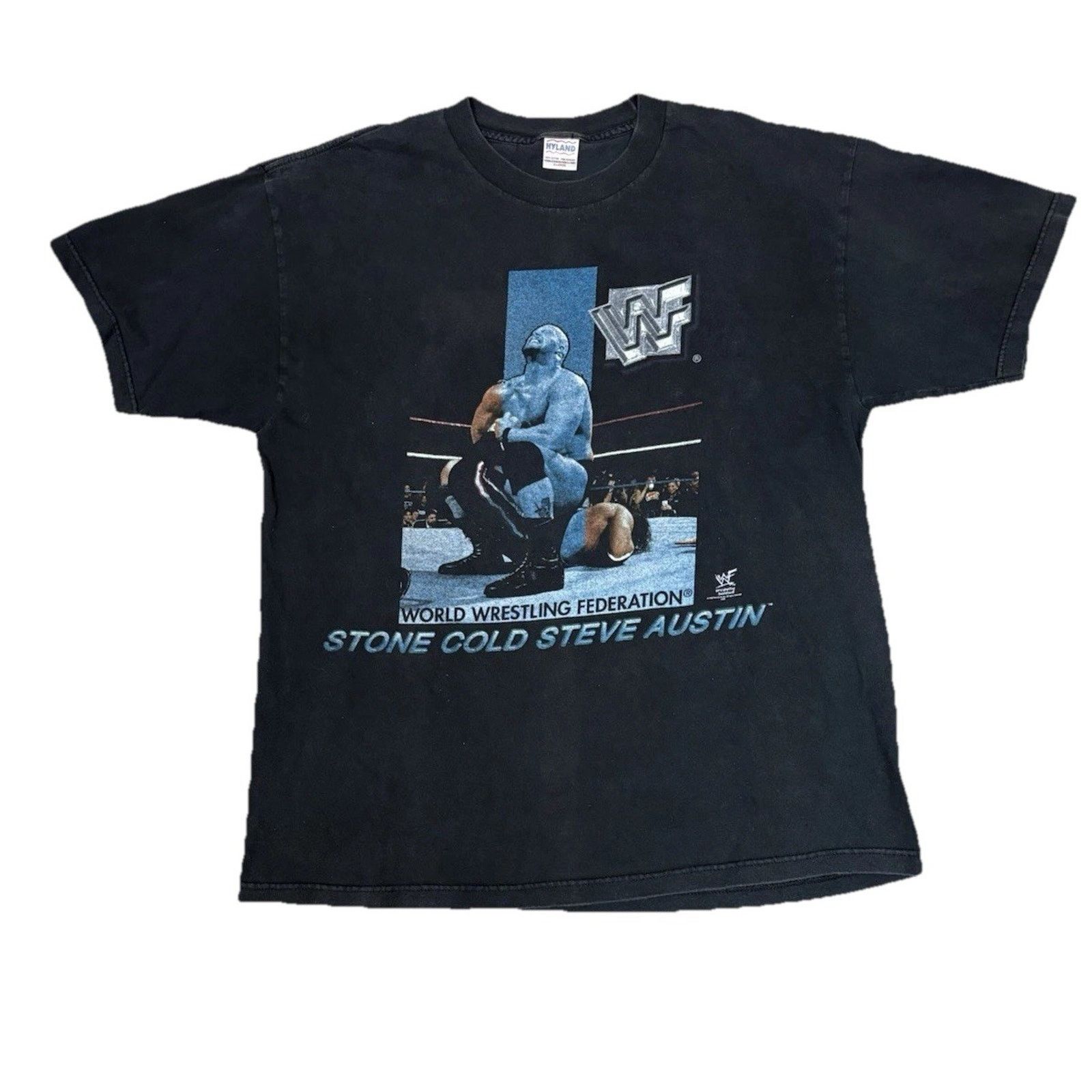 Vintage 1997 Stone Cold Steve Austin WWF Wrestling XL Bret Hart Size US XL / EU 56 / 4 - 1 Thumbnail