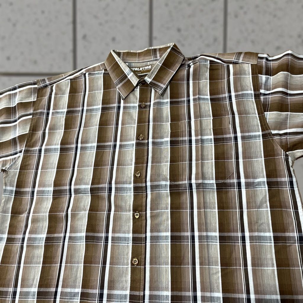 Vintage VINTAGE Evolution in Design Button Shirt Men 2XL Brown Western Plaid 70s 90s XXL 54" Short Sleeve Button-Up Collared Mens Size US XXL / EU 58 / 5 - 1 Thumbnail