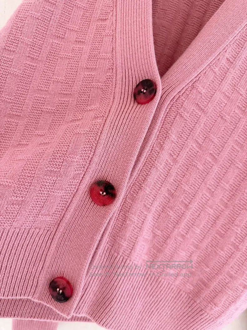 Hermes Hermes Fuchsia Sheep Wool Knit Cardigan Size XS / US 0-2 / IT 36-38 - 6 Thumbnail