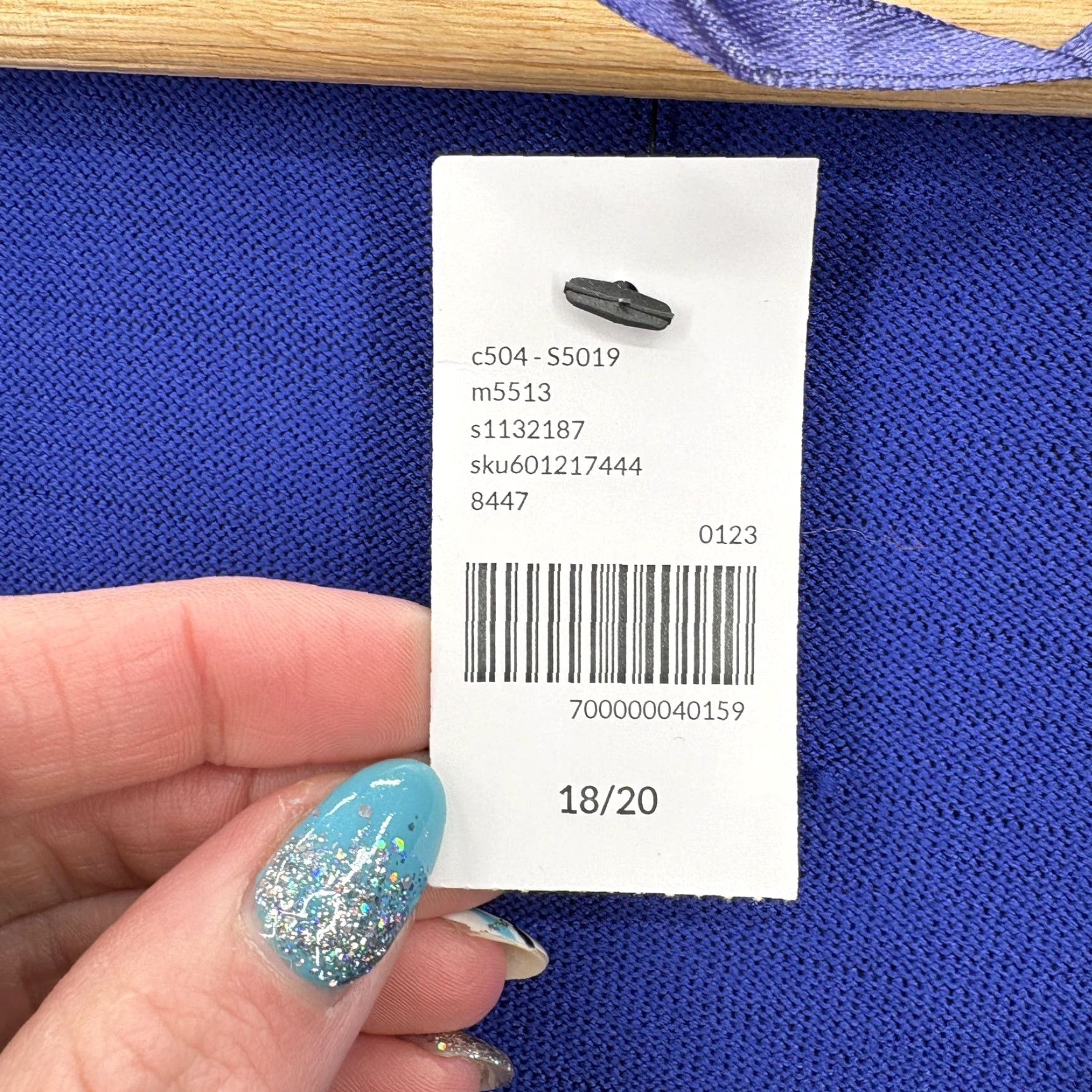 Vintage Lane Bryant Cardigan Sweater Womens 18/20 Blue Open Front Knit Long Sleeve NWT Size XXL / US 16-18 / IT 52-54 - 4 Thumbnail