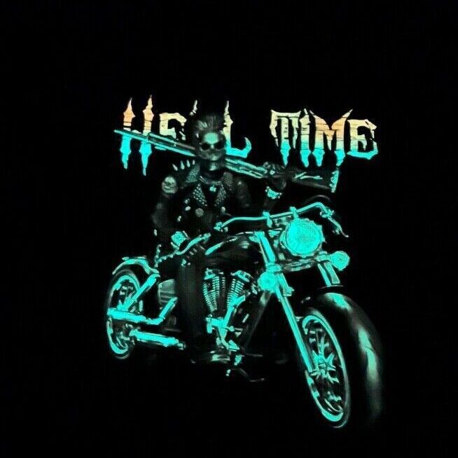 Vintage vintage retro "Hell Time" biker men's t-shirt Size US XXL / EU 58 / 5 - 2 Thumbnail