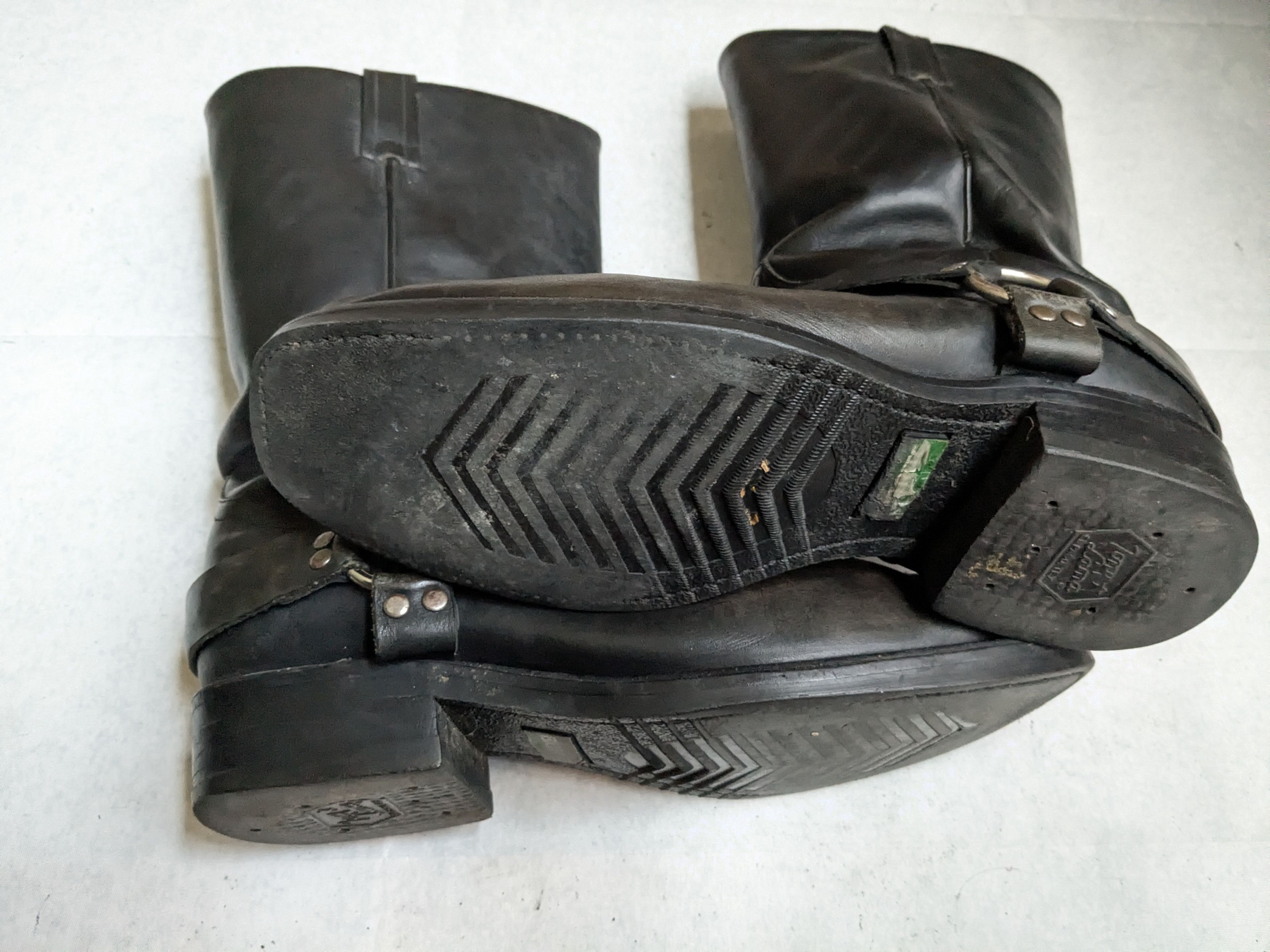 Genuine Leather Tony Lama Harness Boots Black Leather 11.5 Motorcycle Biker Size US 11.5 / EU 44-45 - 15 Thumbnail