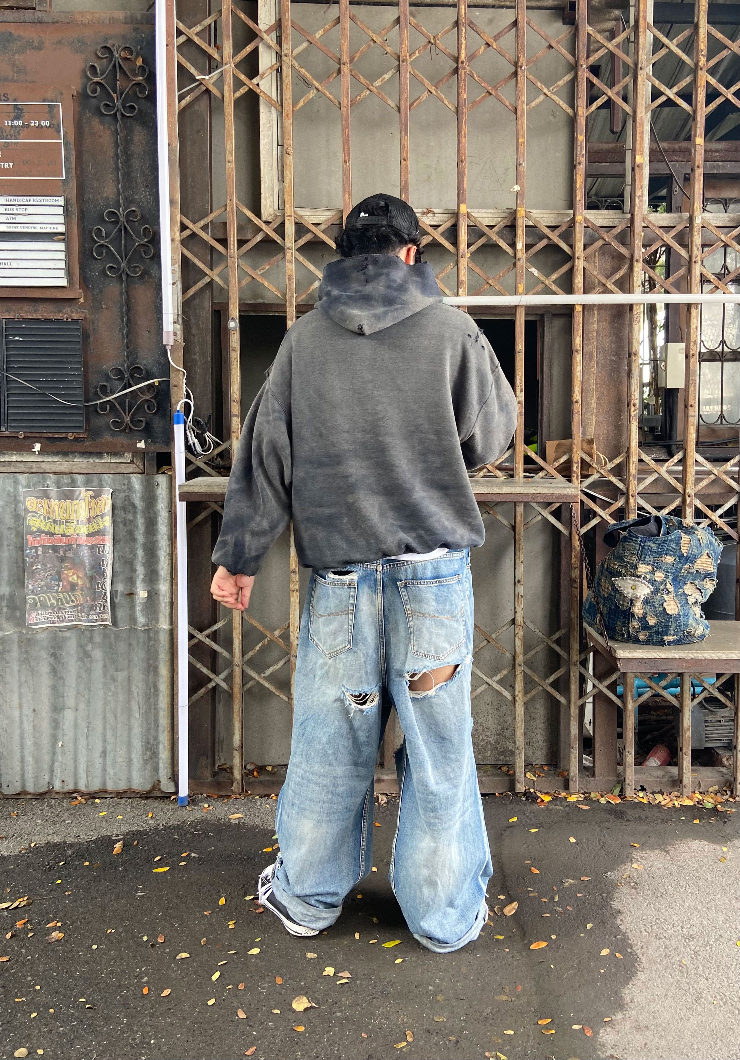 Russell Athletic Thrashed Distressed & Faded Russell Hoodie ERD Grunge Size US XL / EU 56 / 4 - 14 Thumbnail