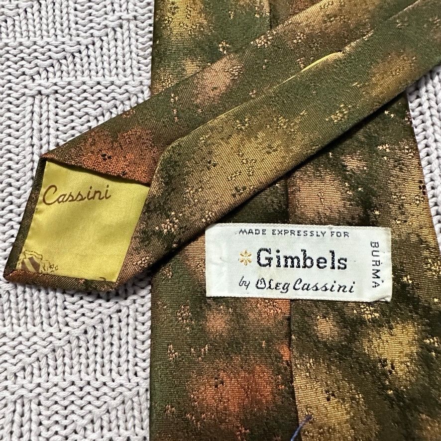 Oleg Cassini Vintage Oleg Cassini green and bronze starburst abstract tie Size ONE SIZE - 3 Thumbnail