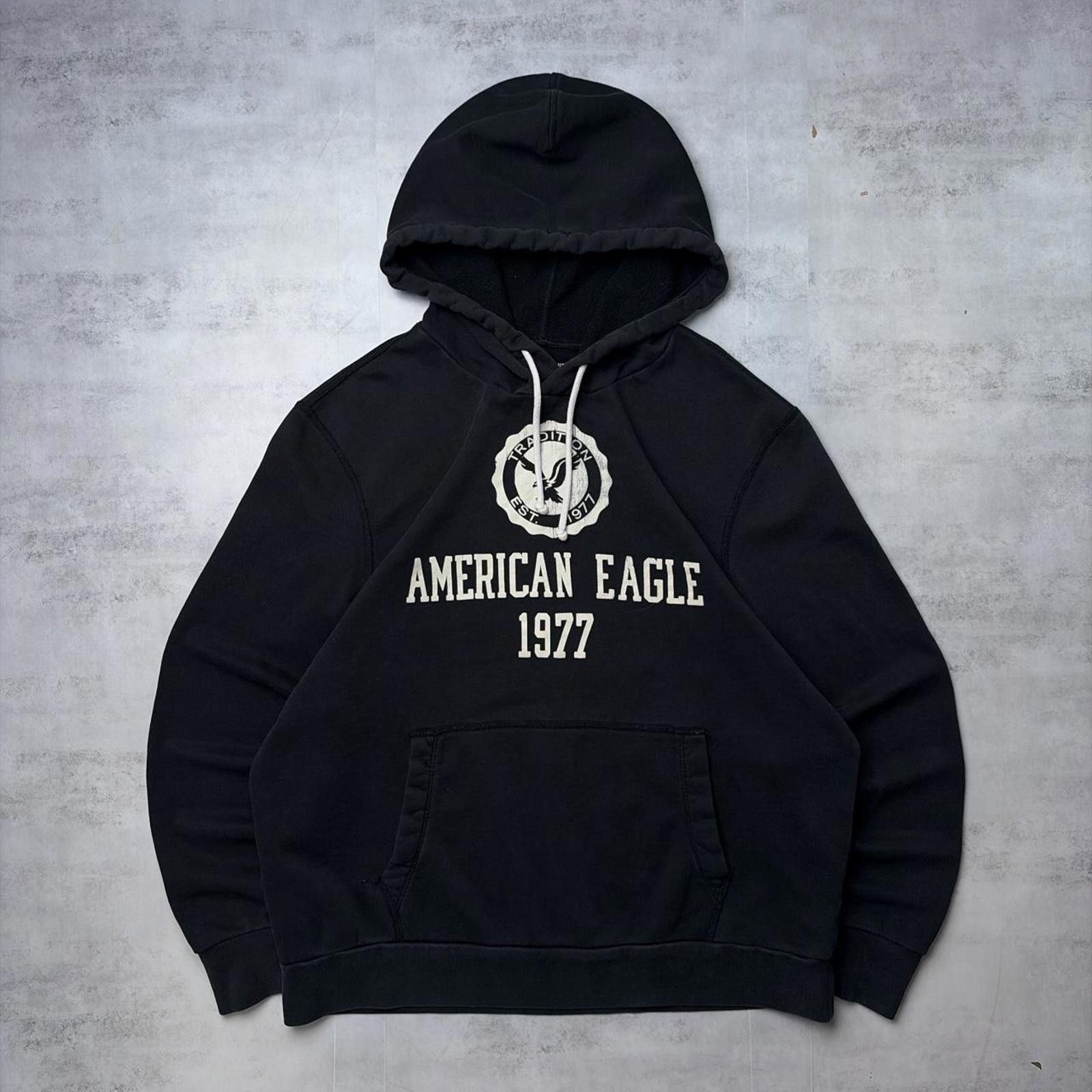 American Eagle Outfitters Y2K Black American Eagle Grunge Baggy Skater Hoodie Size US L / EU 52-54 / 3 - 1 Thumbnail