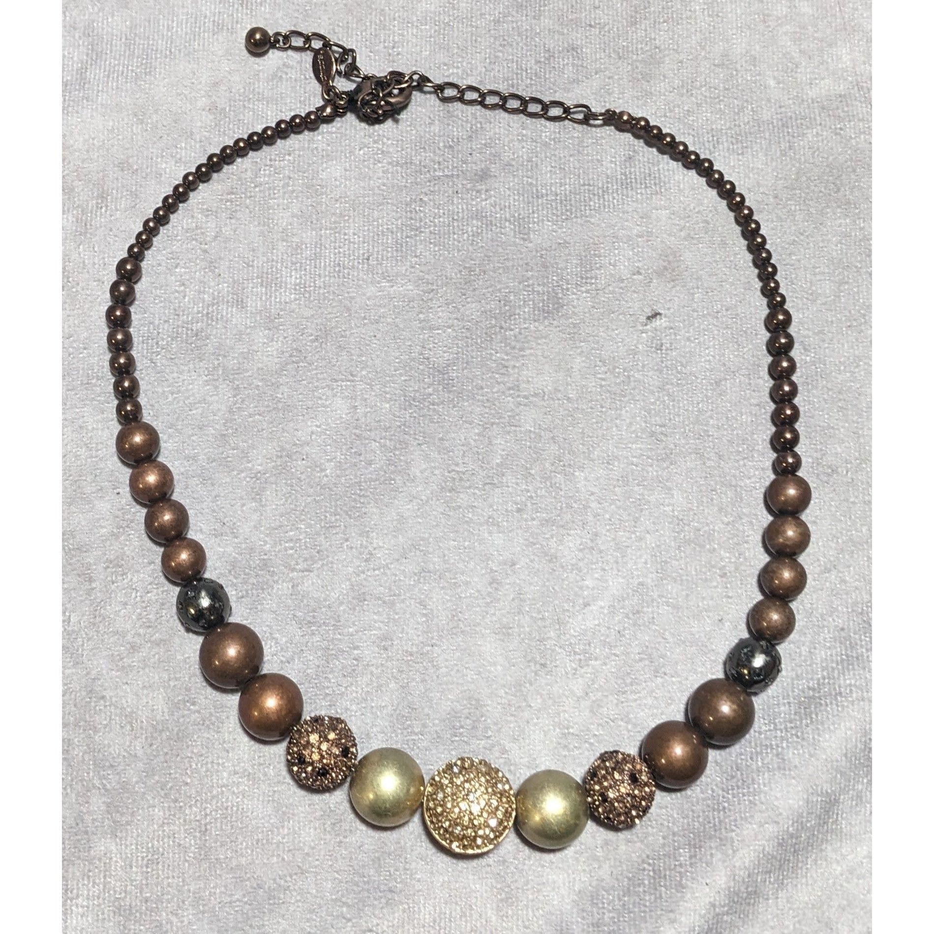 Chicos Chico's Vintage Brown & Gold Beaded Necklace Size ONE SIZE - 8 Thumbnail
