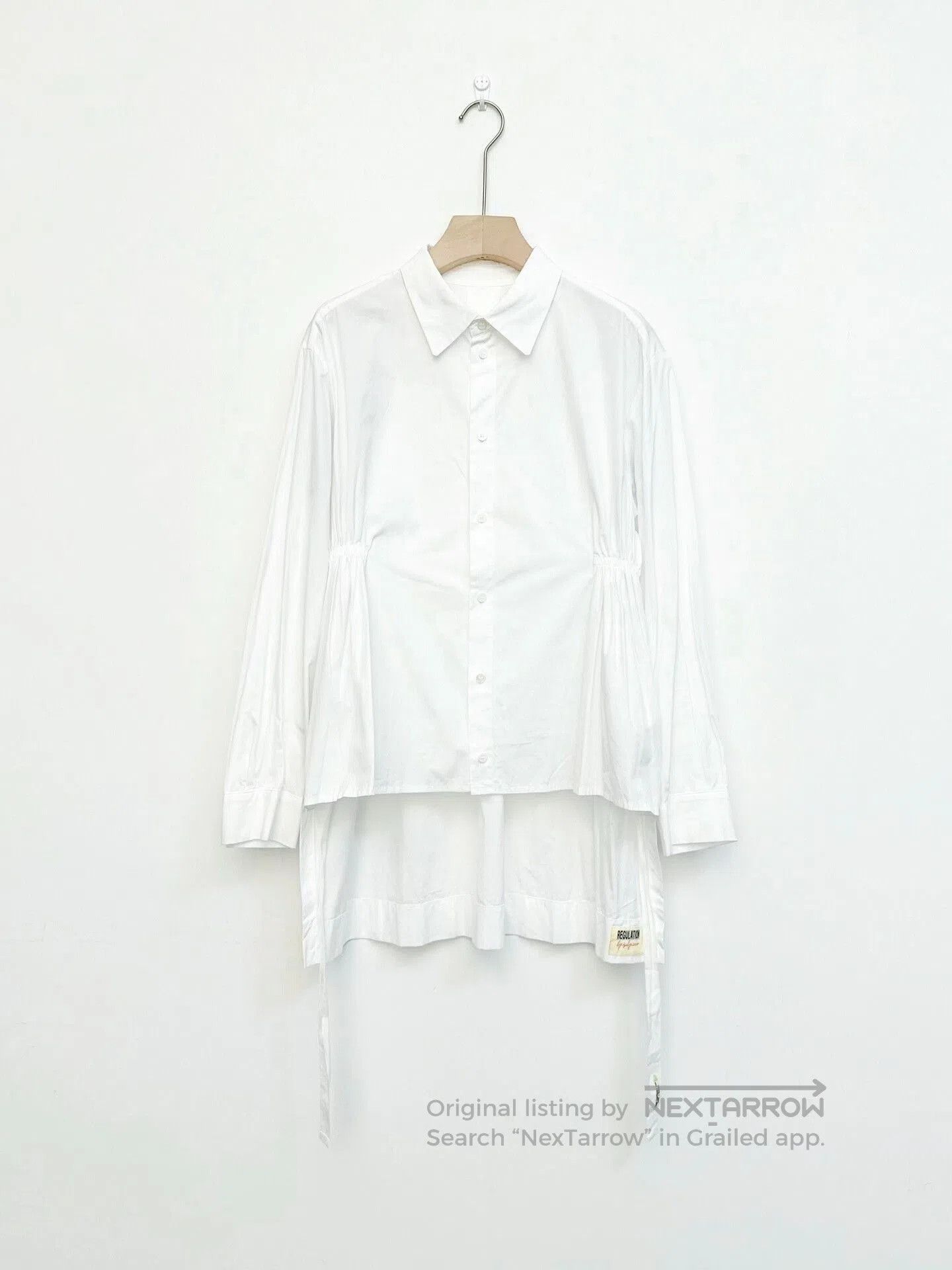 Yohji Yamamoto White Asymmetrical Shirt.