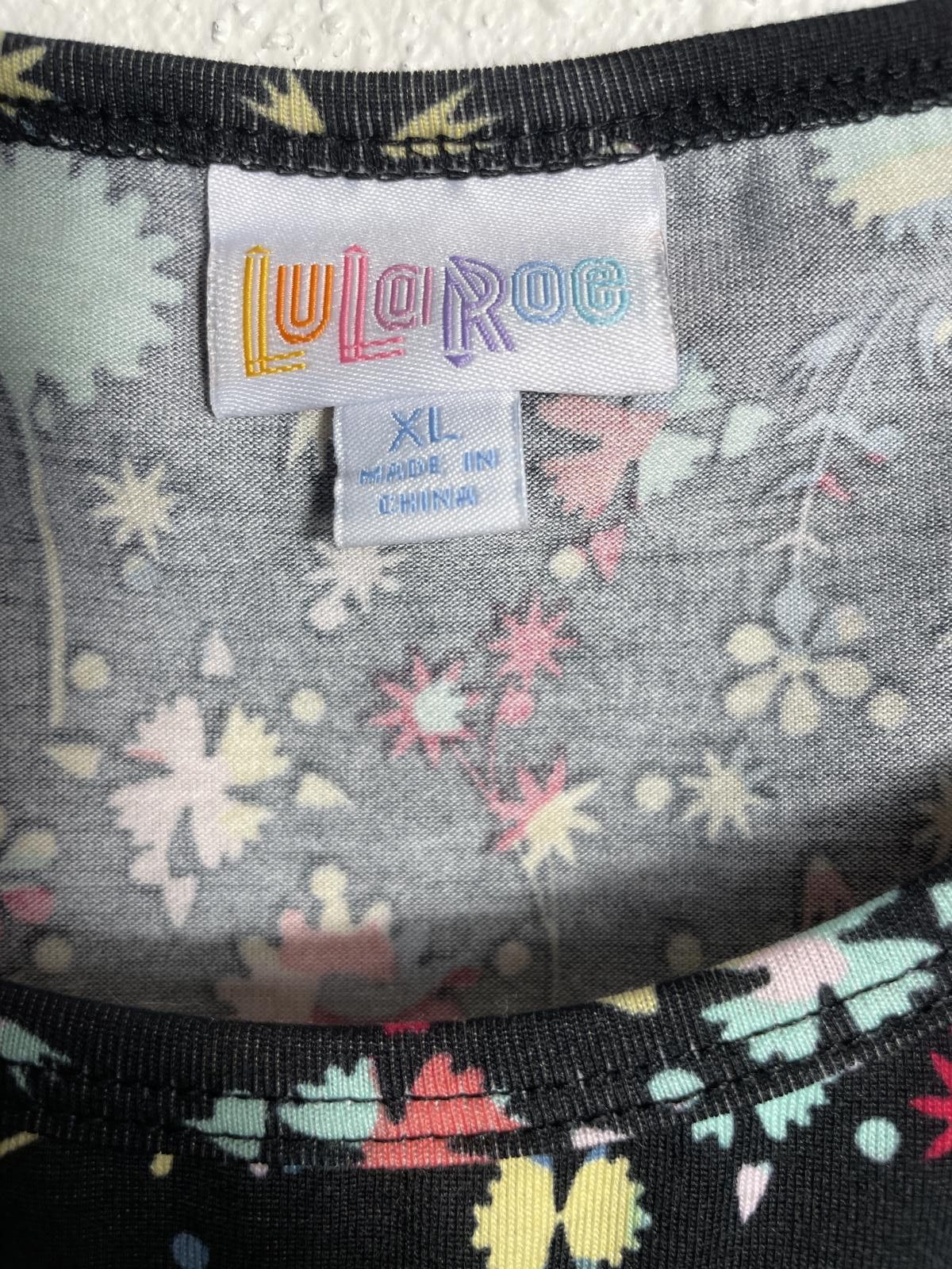 Other LuLaRoe Julia Tee Shirt Dress Tunic Women's XL Black Floral Size XL / US 12-14 / IT 48-50 - 2 Thumbnail