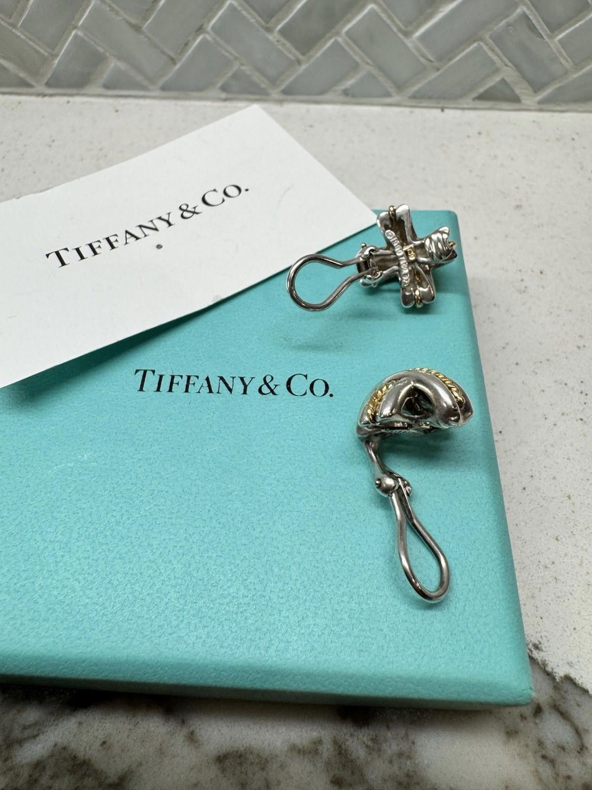Tiffany & Co. Tiffany & Co. Gold Rope Silver Signature X Clip-on Earrings Size ONE SIZE - 7 Thumbnail