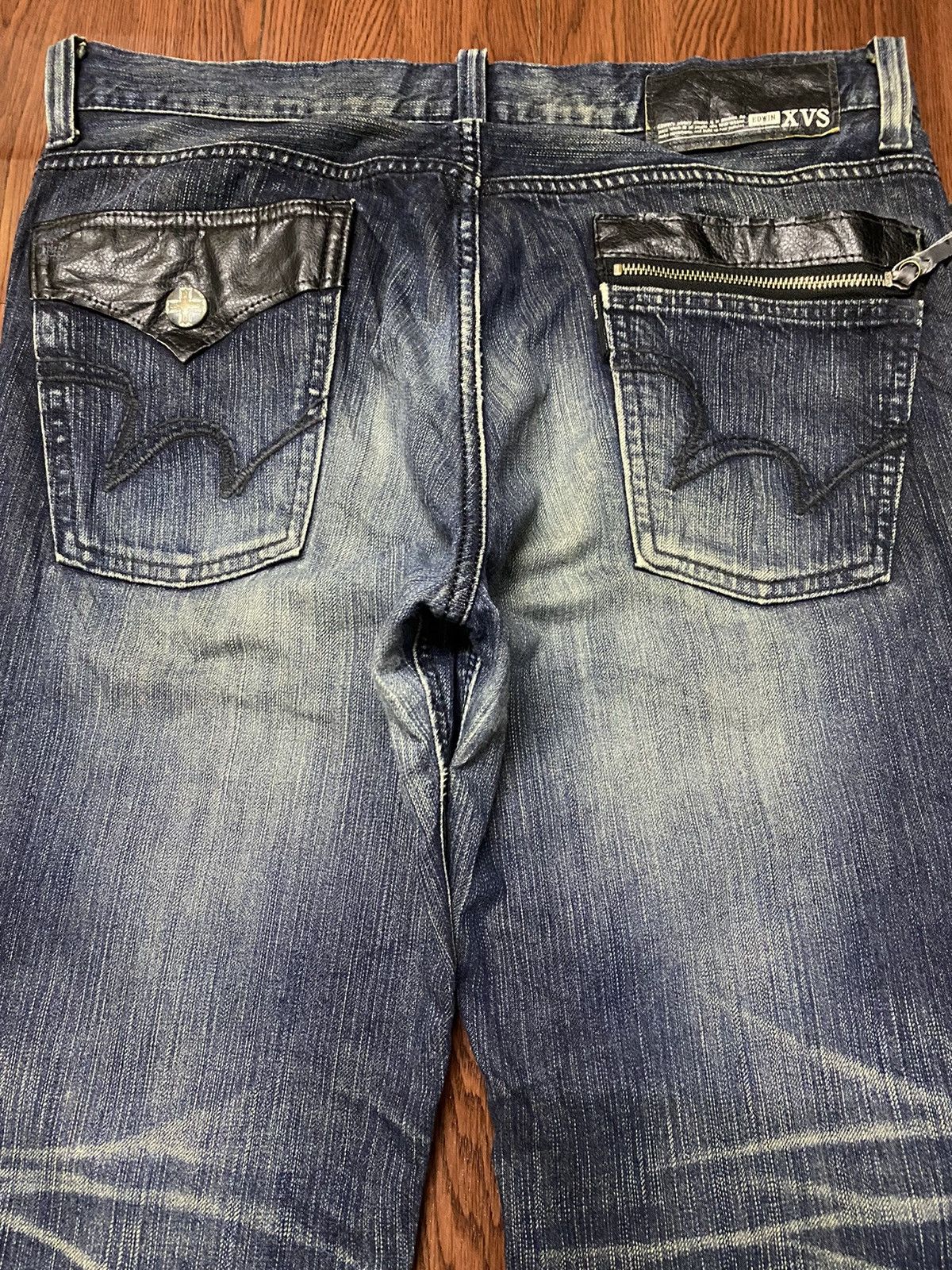 Edwin Vintage EdwiN XVS Blue wash Distressed Jeans Size US 36 / EU 52 - 6 Thumbnail
