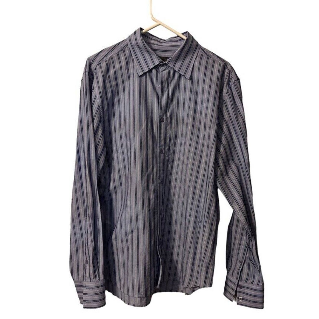 Armani Exchange Armani Exchange Button down Blue White Stripe Long Sleeve Size US L / EU 52-54 / 3 - 1 Thumbnail